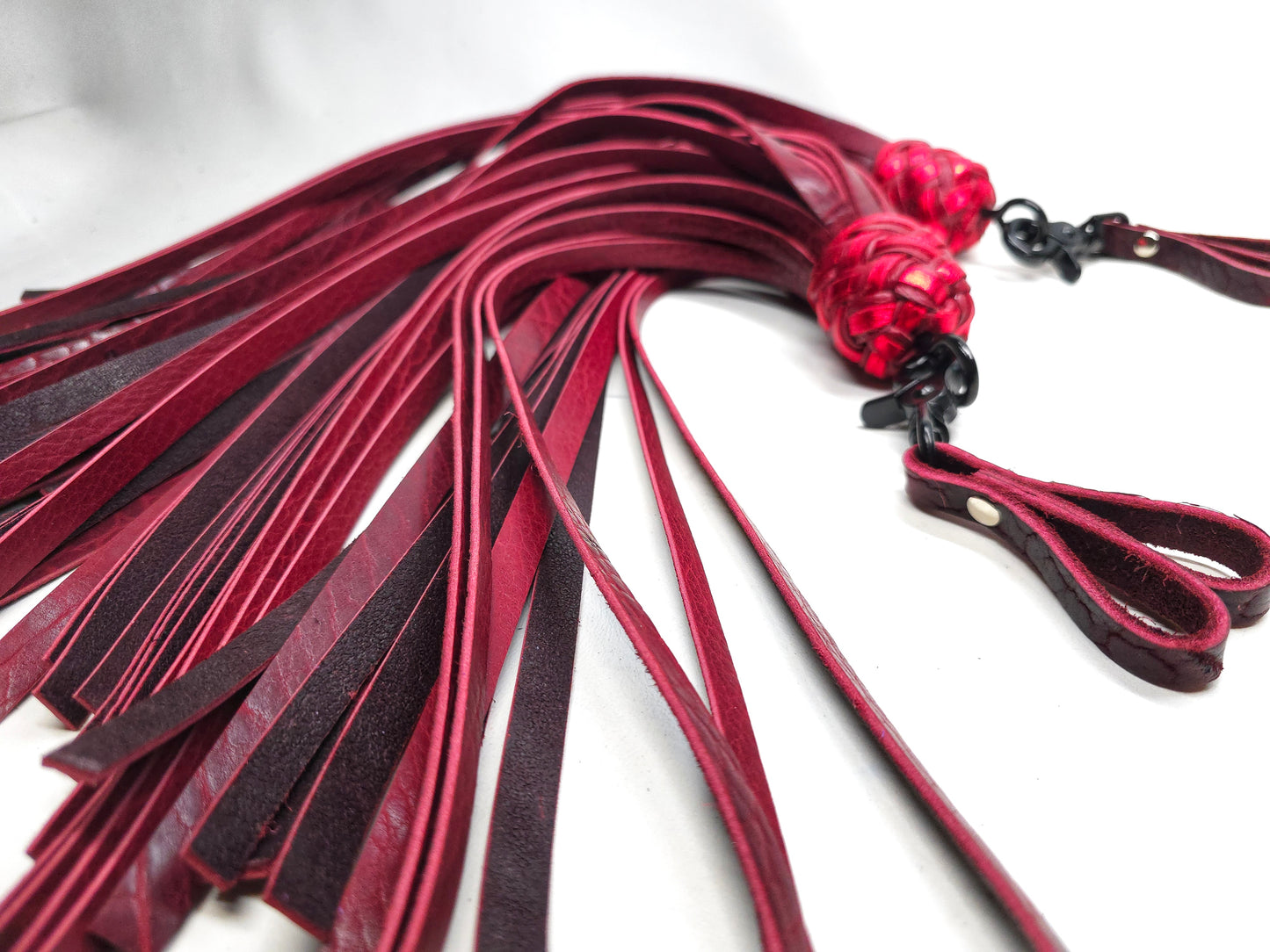 black cherry bison finger floggers for BDSM impact play