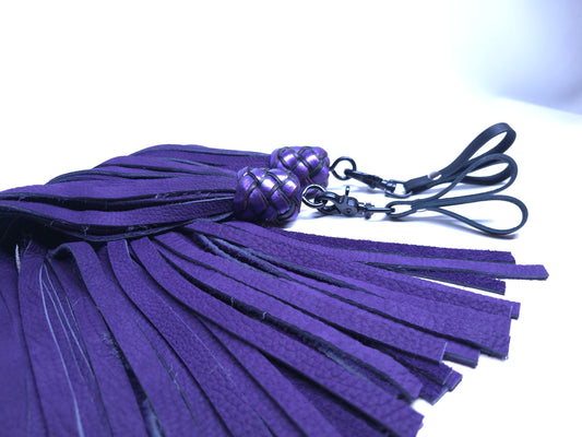 Purple Velvet Leather Finger Floggers- In Stock