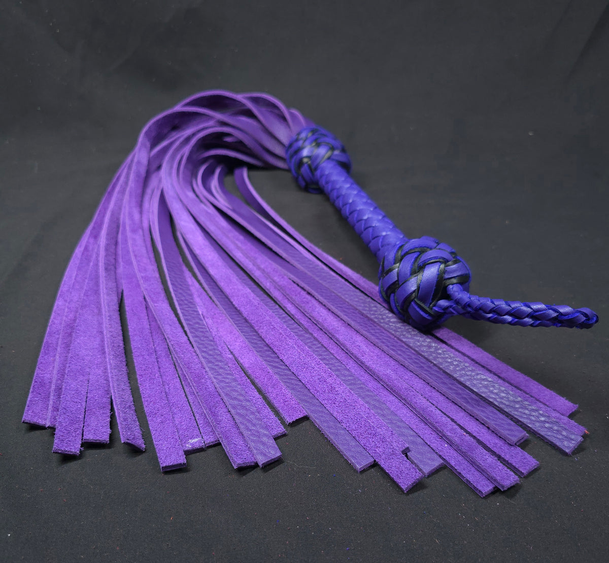 Purple Bullhide Leather Flogger- Size Large- In Stock