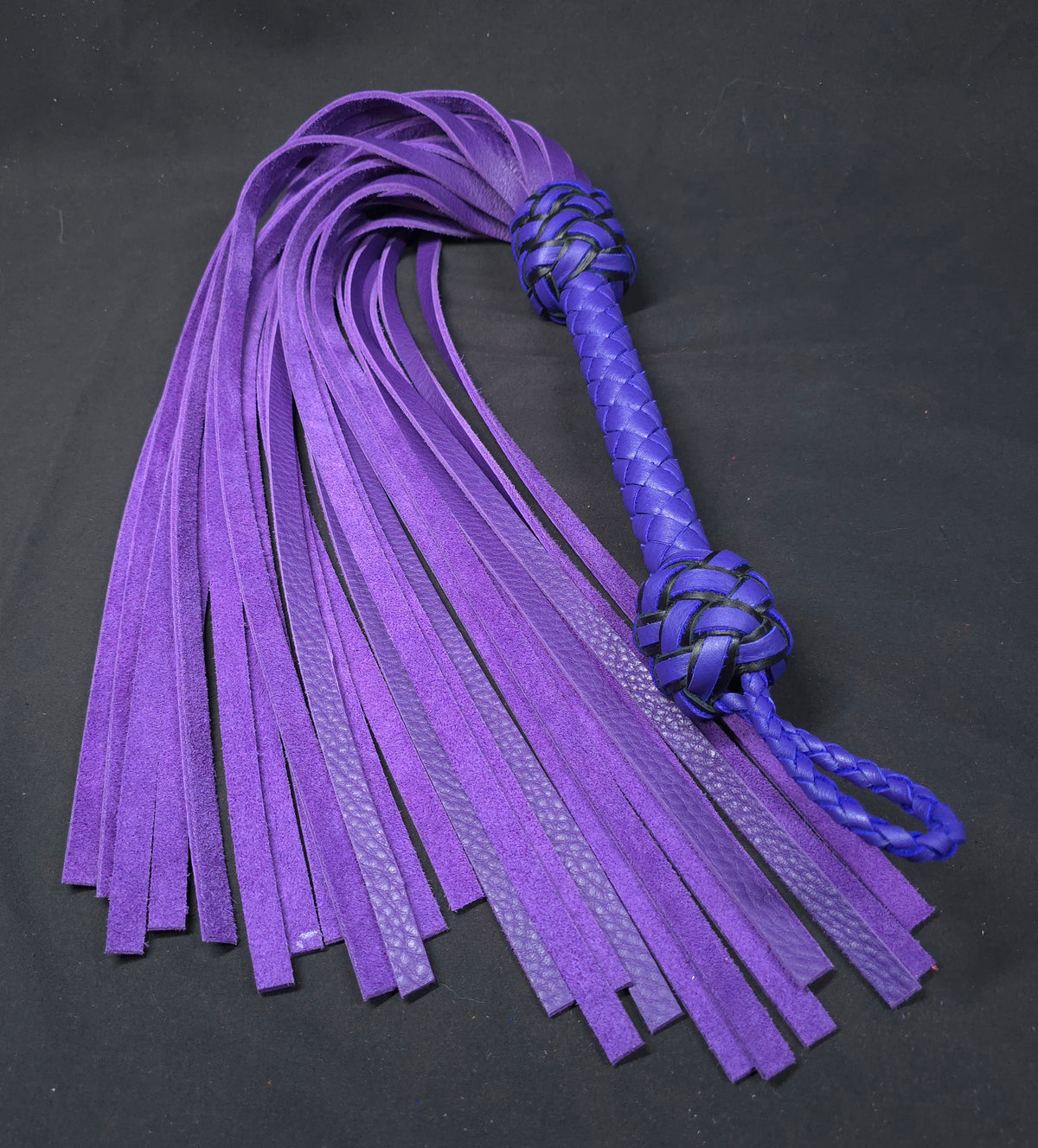 Purple Bullhide Leather Flogger- Size Large- In Stock