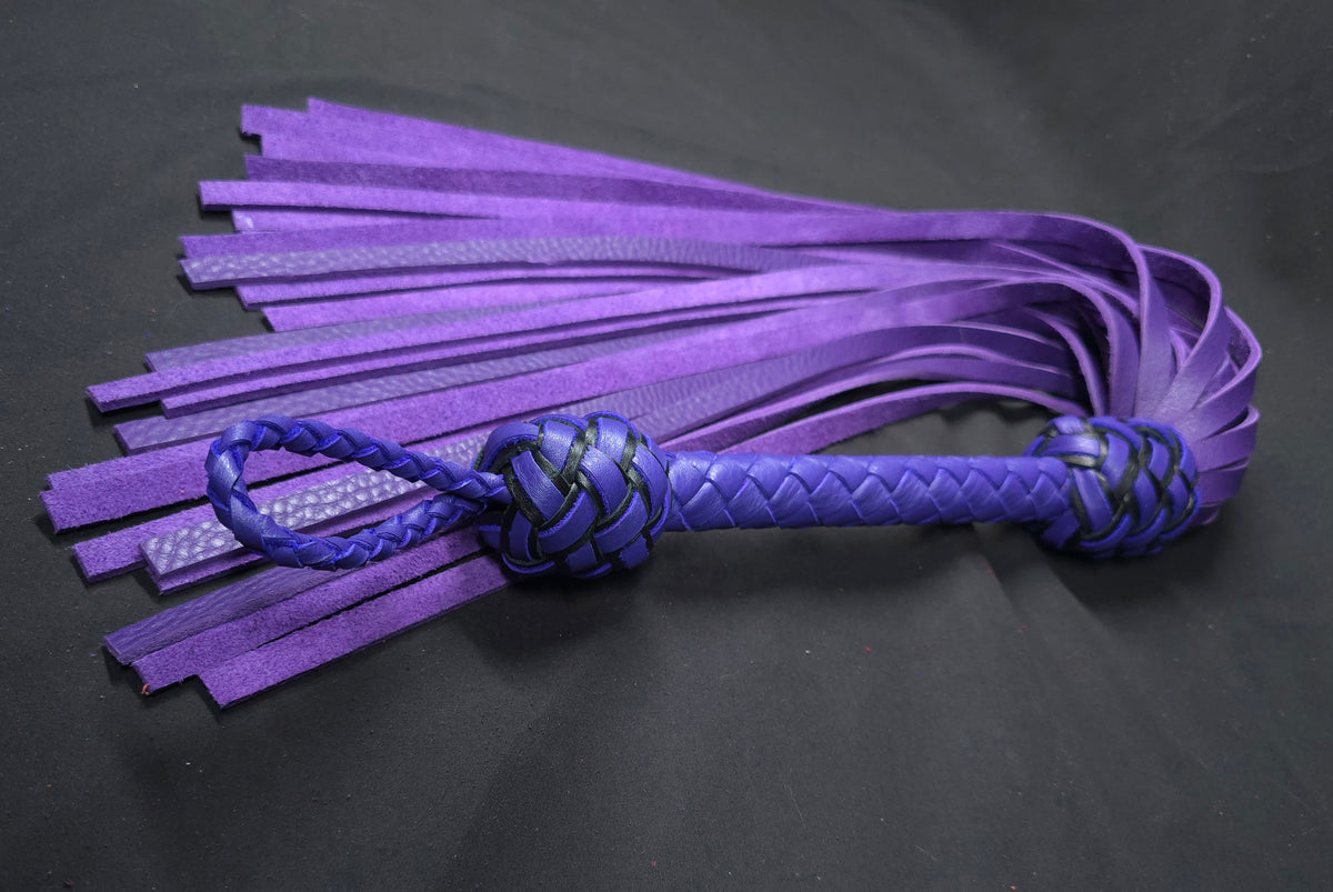 Purple Bullhide Leather Flogger- Size Large- In Stock