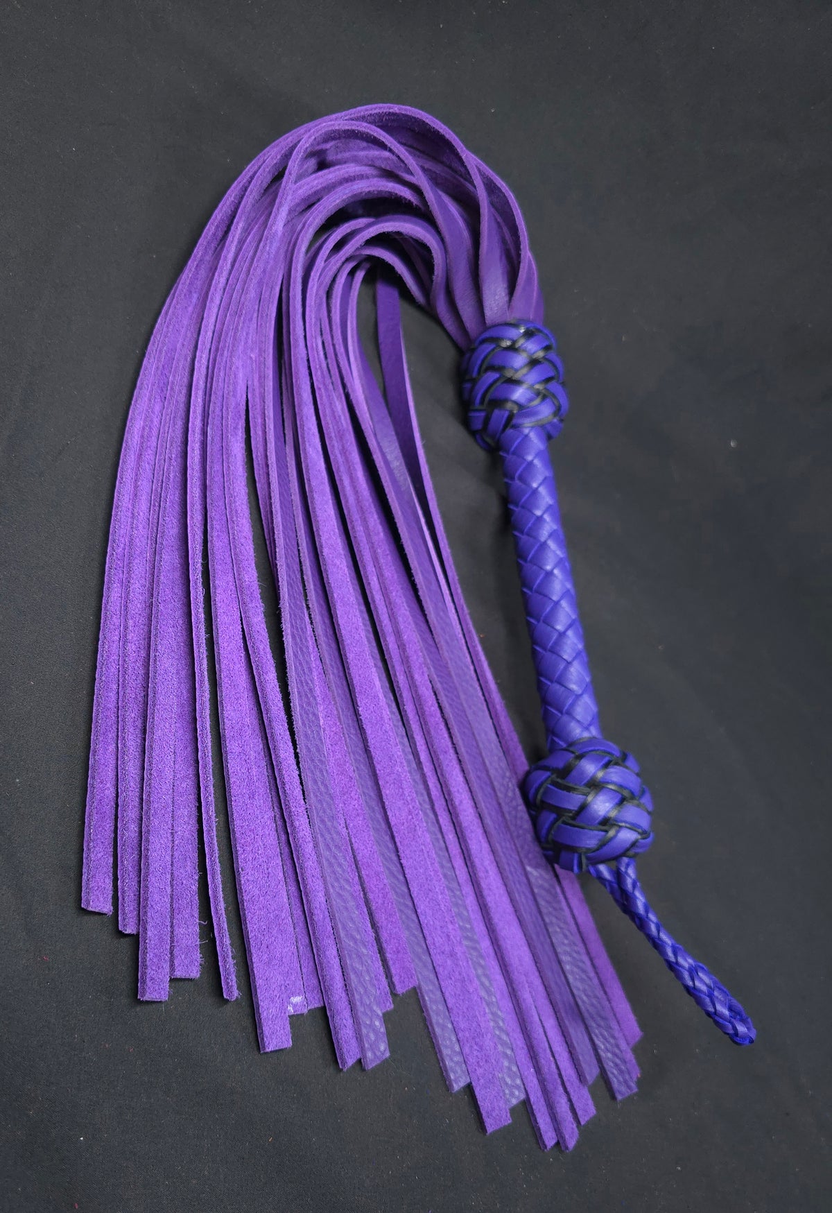 Purple Bullhide Leather Flogger- Size Large- In Stock