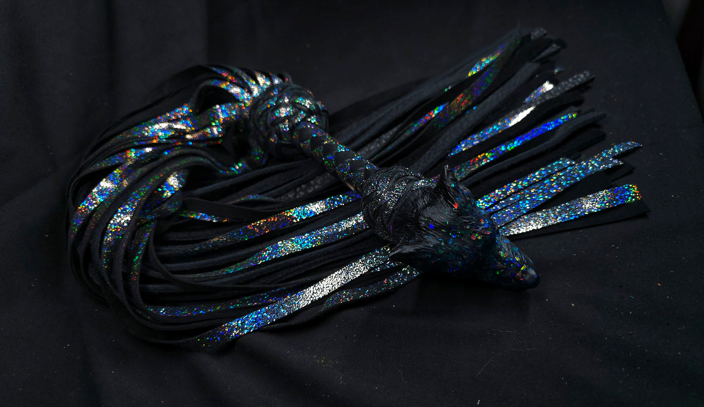 Galaxy Wolf Mop Flogger, Galaxy and Elk tails- In Stock