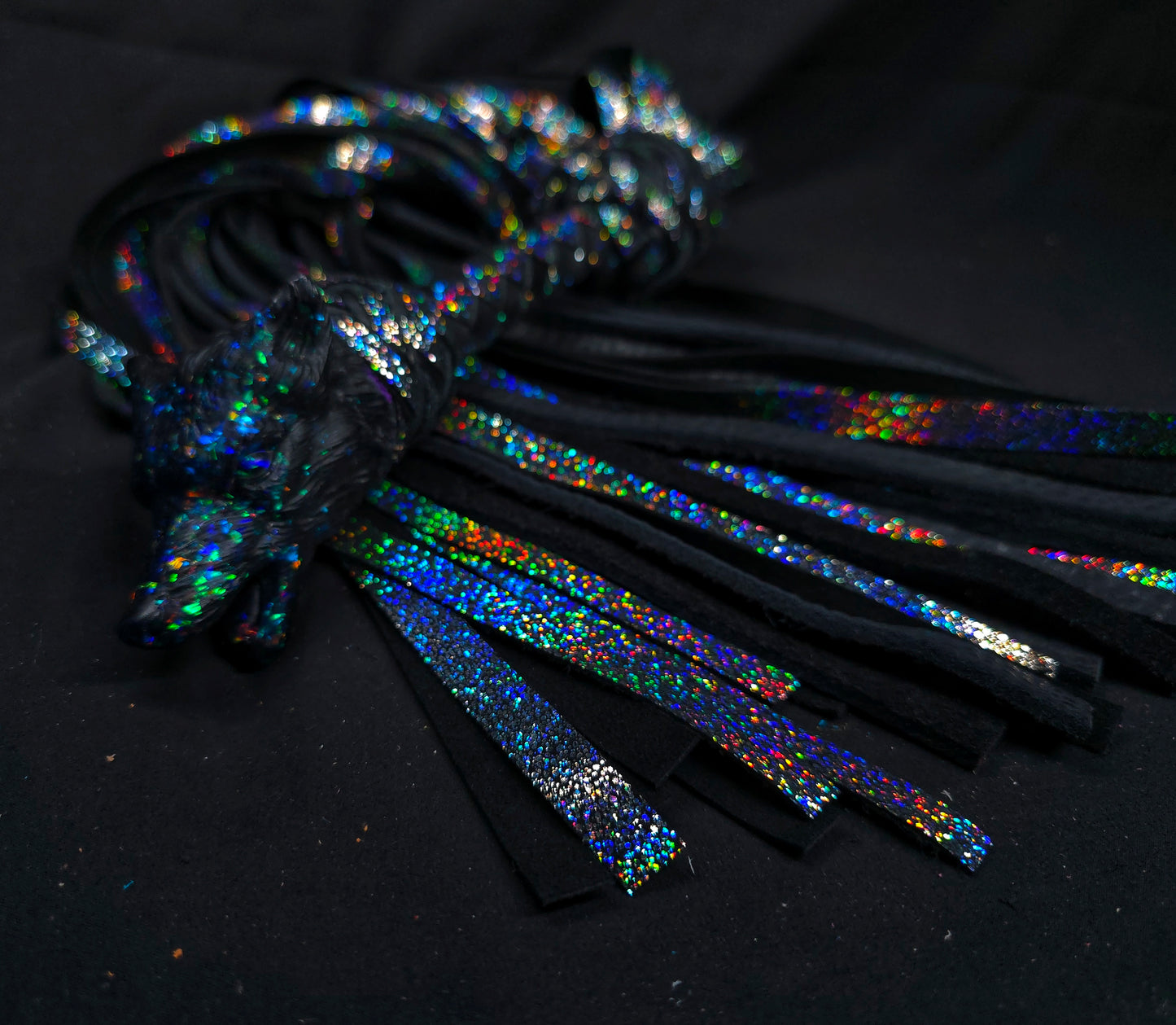 Galaxy Wolf Mop Flogger, Galaxy and Elk tails- In Stock