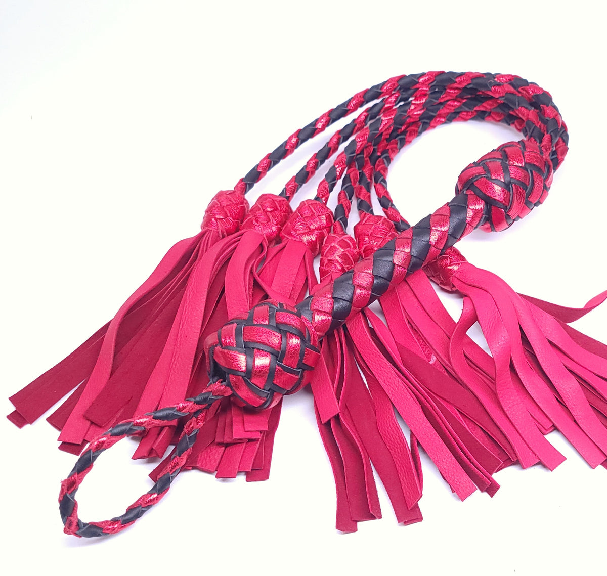 Metallic Red Deerskin Thumper Flogger- In Stock