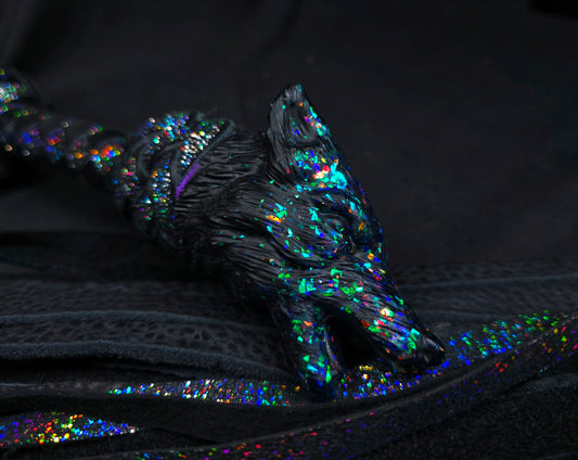 Galaxy Wolf Mop Flogger, Galaxy and Elk tails- In Stock