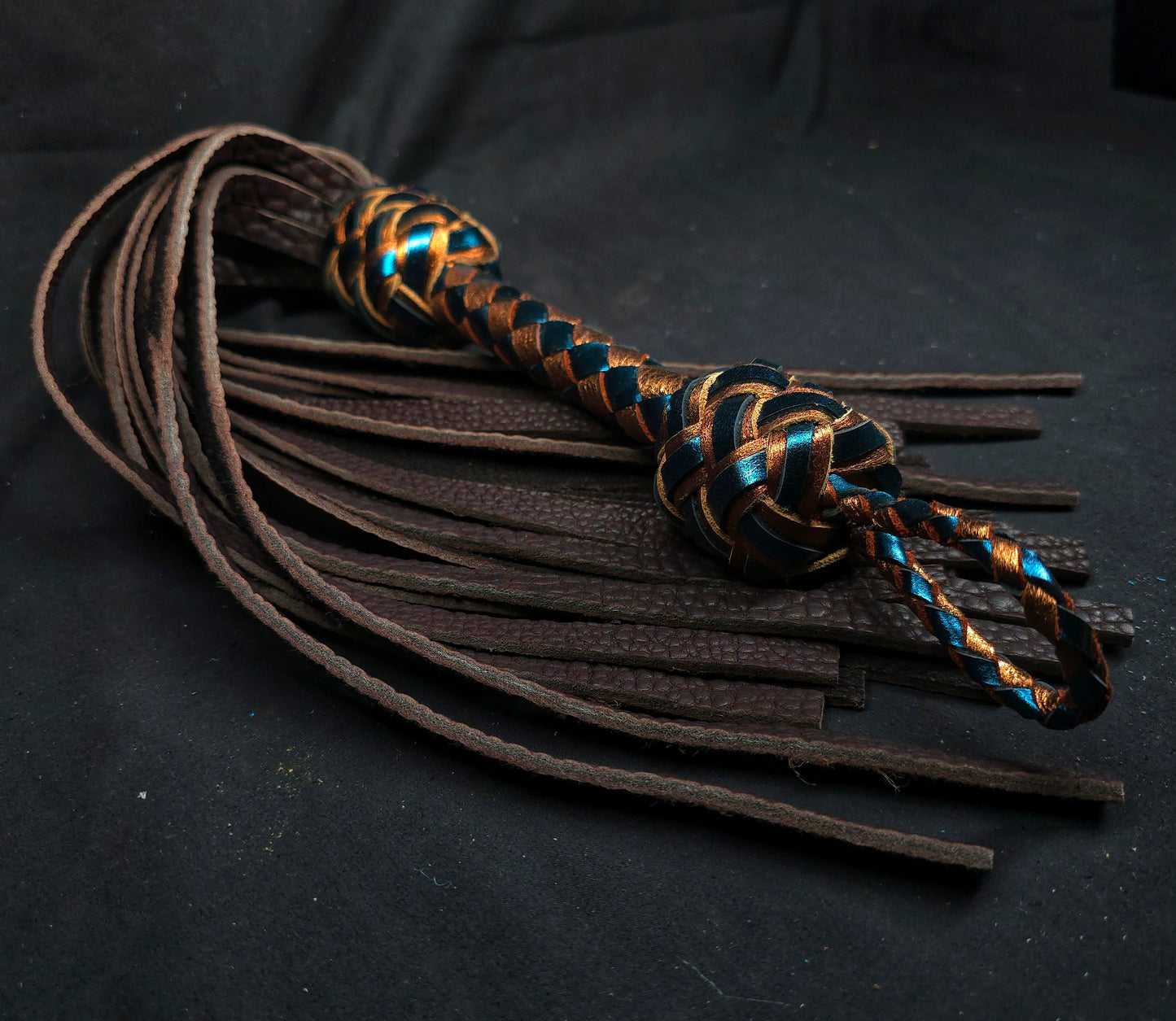 Chocolate Bison Flogger, Shortie- In Stock