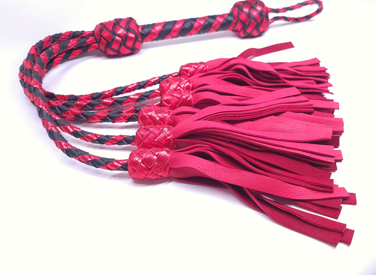 Metallic Red Deerskin Thumper Flogger- In Stock