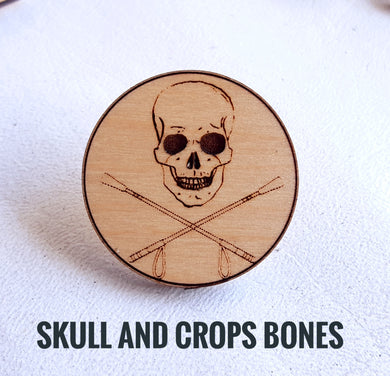 Skull and Cross Crops Pin