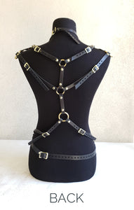 Queen of the Nile Leather Harness, BDSM Chest Harness