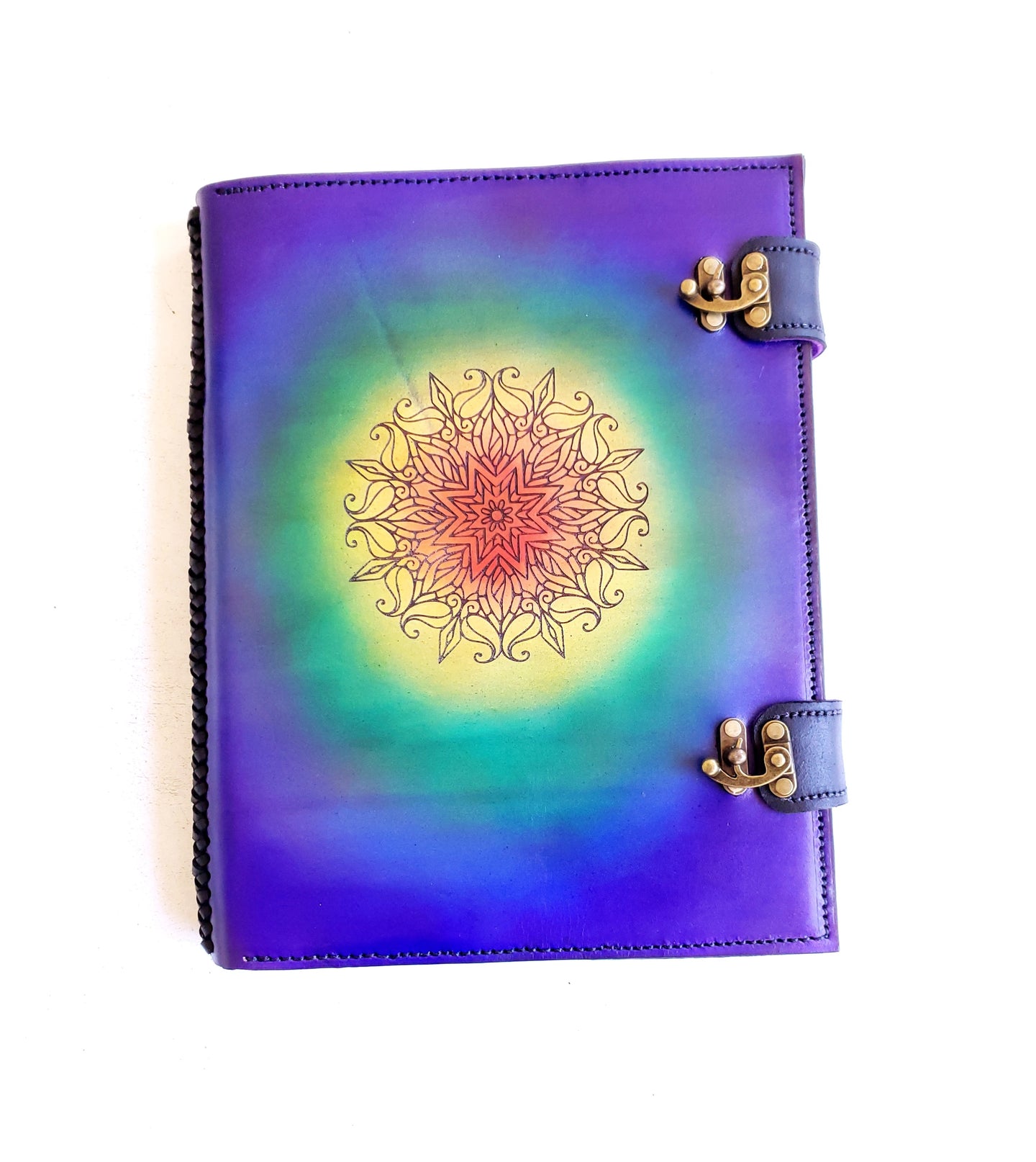 Large Rainbow Mandala Journal