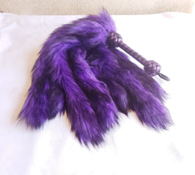 Load image into Gallery viewer, Black and Purple Fluffinator Fur Flogger- In Stock