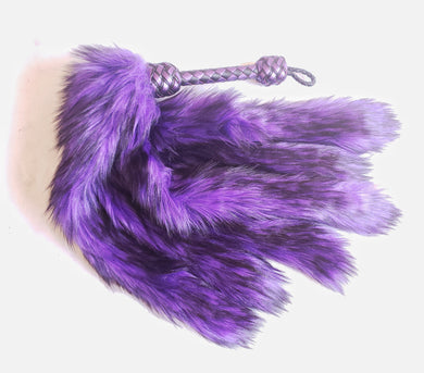 Black and Purple Fluffinator Fur Flogger- In Stock