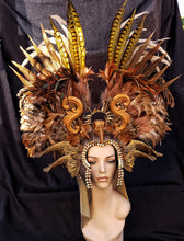 Load image into Gallery viewer, Valkyrie Feather Headdress - Festival Headdress, Mardi Gras Headress