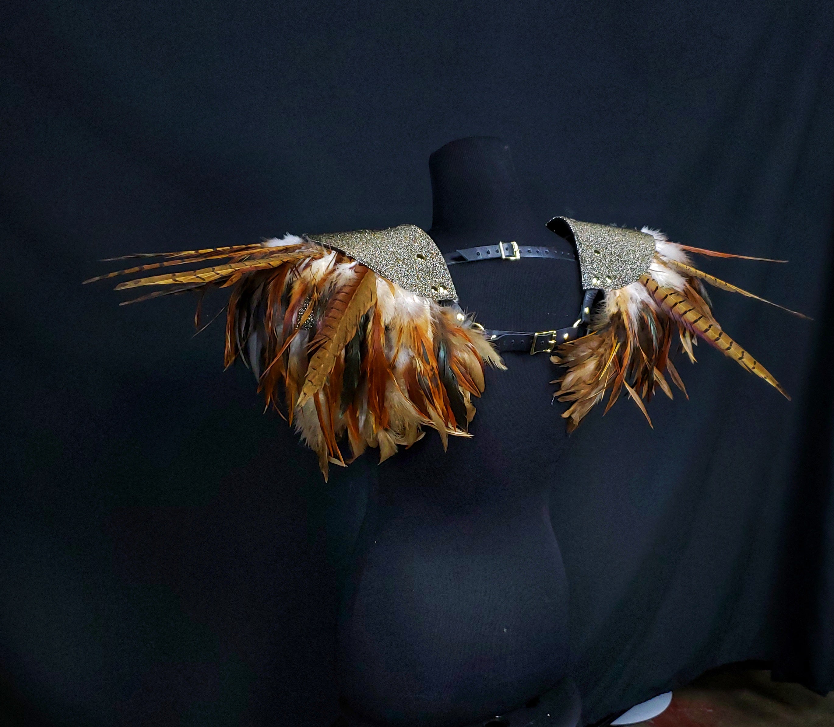 The Echo Feather Shoulder piece - Icarus Collection - made to Order