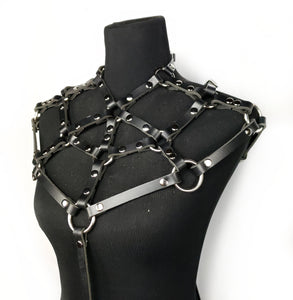 Queen of the Nile Leather Harness, BDSM Chest Harness