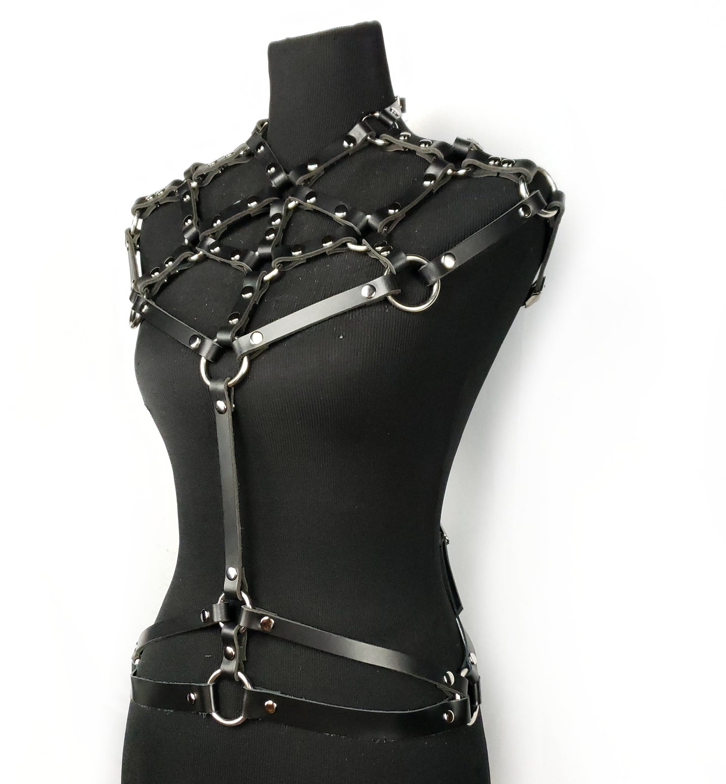 Queen of the Nile Leather Harness, BDSM Chest Harness