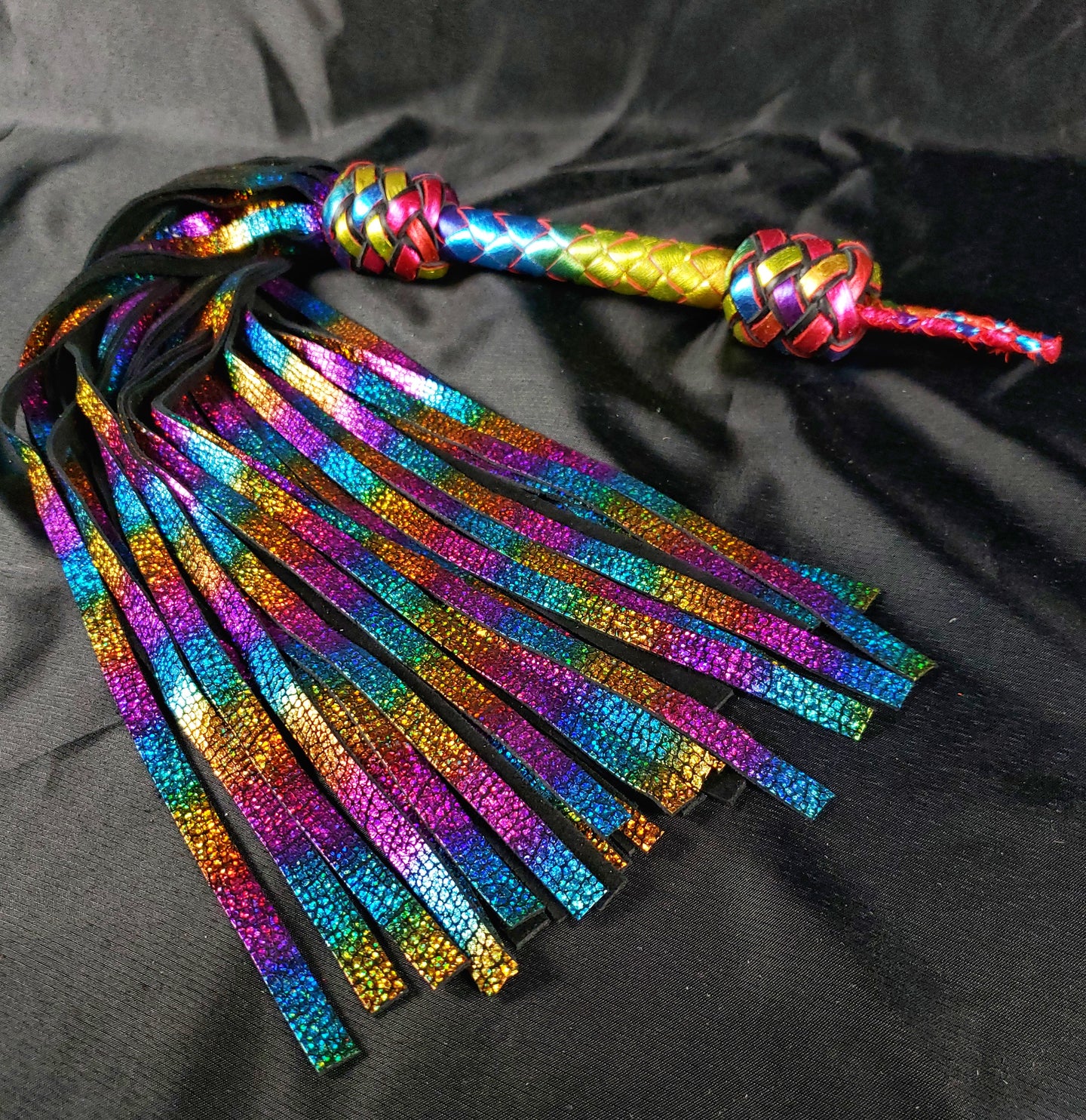 Rainbow Prism Leather Floggers- In stock