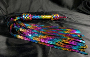 Rainbow Prism Leather Floggers- In stock