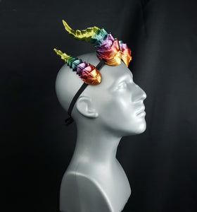 Demon Horn Set in Rainbow- Made to Order