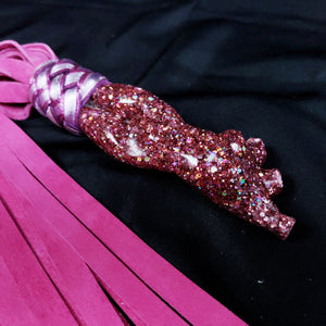 Pink Glitter Sevine Suede Flogger