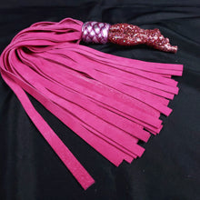 Load image into Gallery viewer, Pink Glitter Sevine Suede Flogger