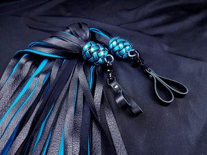 Black and Teal Deer Finger Floggers- In Stock