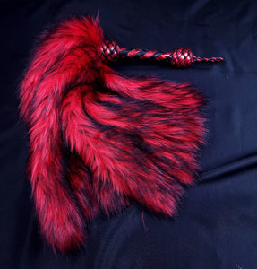 Red and Black Fluffinator flogger- Made to Order