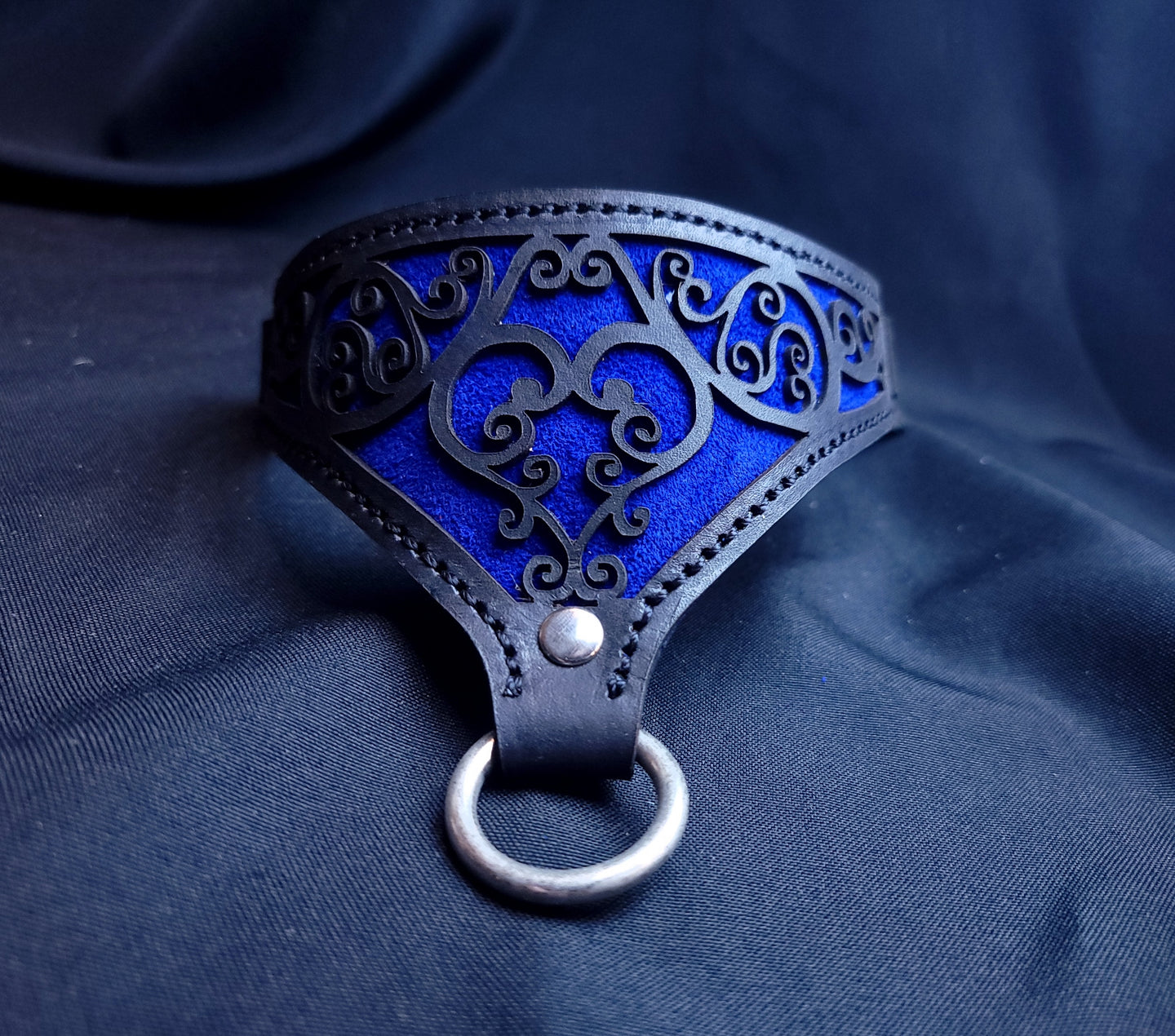Blue Heart Filigree Collar - In Stock