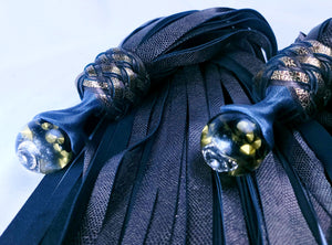 Iron Rose Ball Handle Mop Floggers- Scaled Goatskin