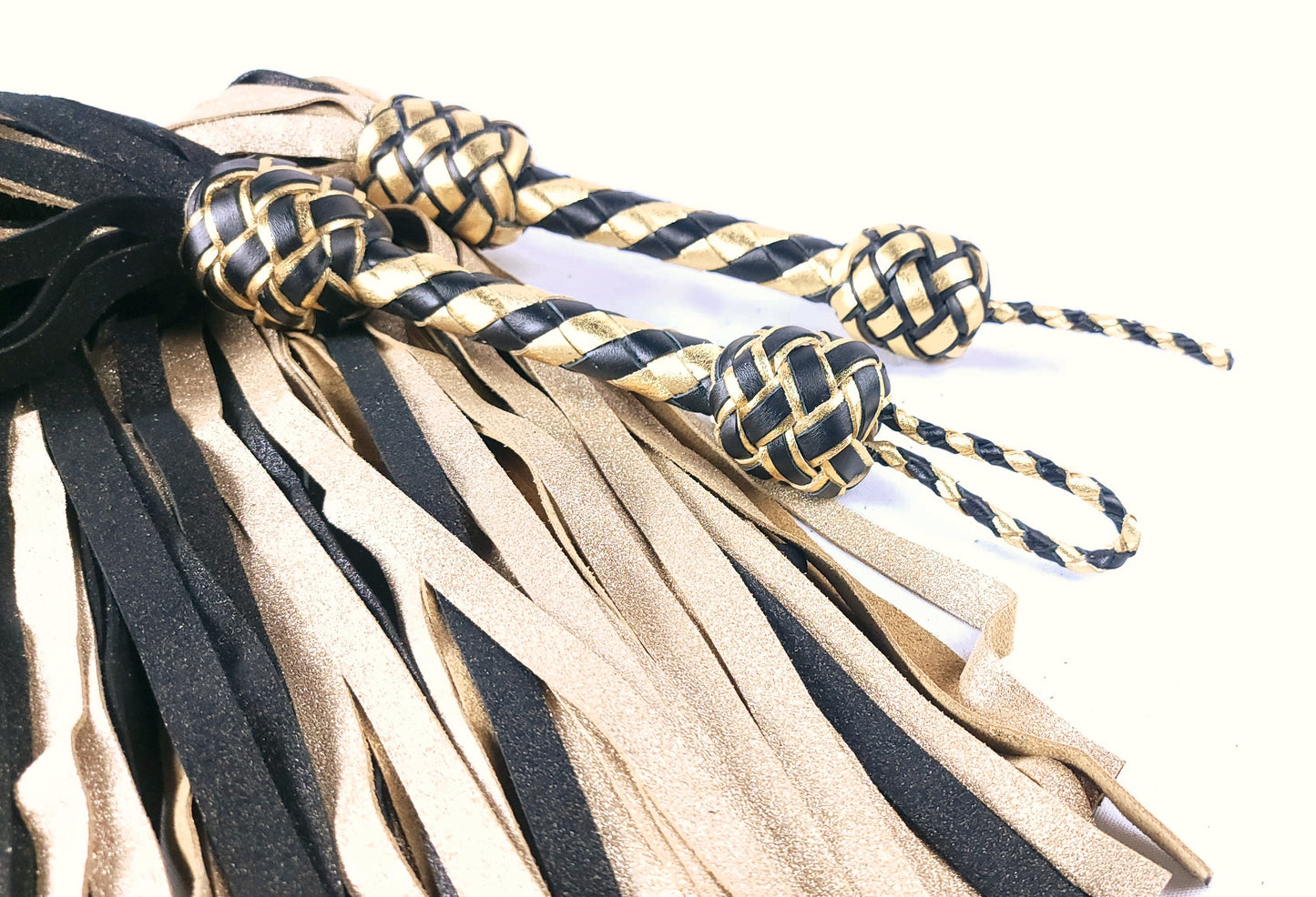 Black and Gold Mop Floggers- Pair - Made to Order