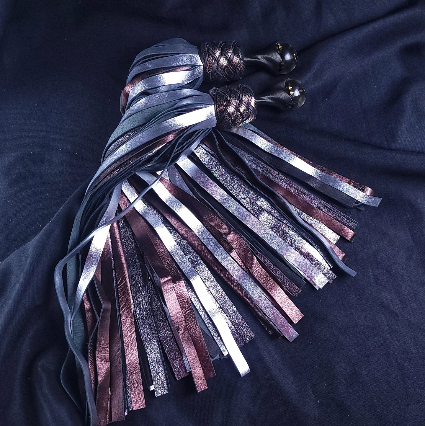 Iron Rose Ball Handle Mop Floggers- Metallic Mix