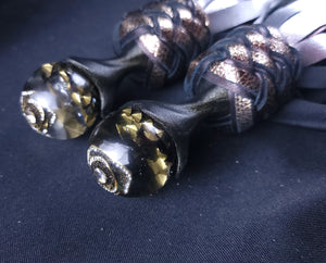 Iron Rose Ball Handle Mop Floggers- Metallic Mix