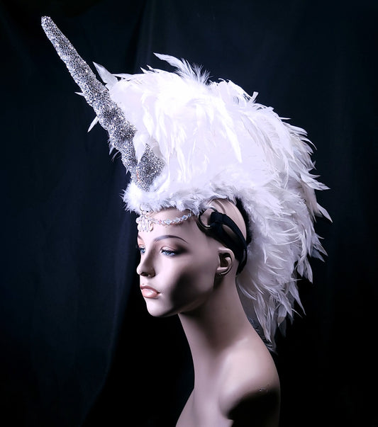 White Unicorn Headdress