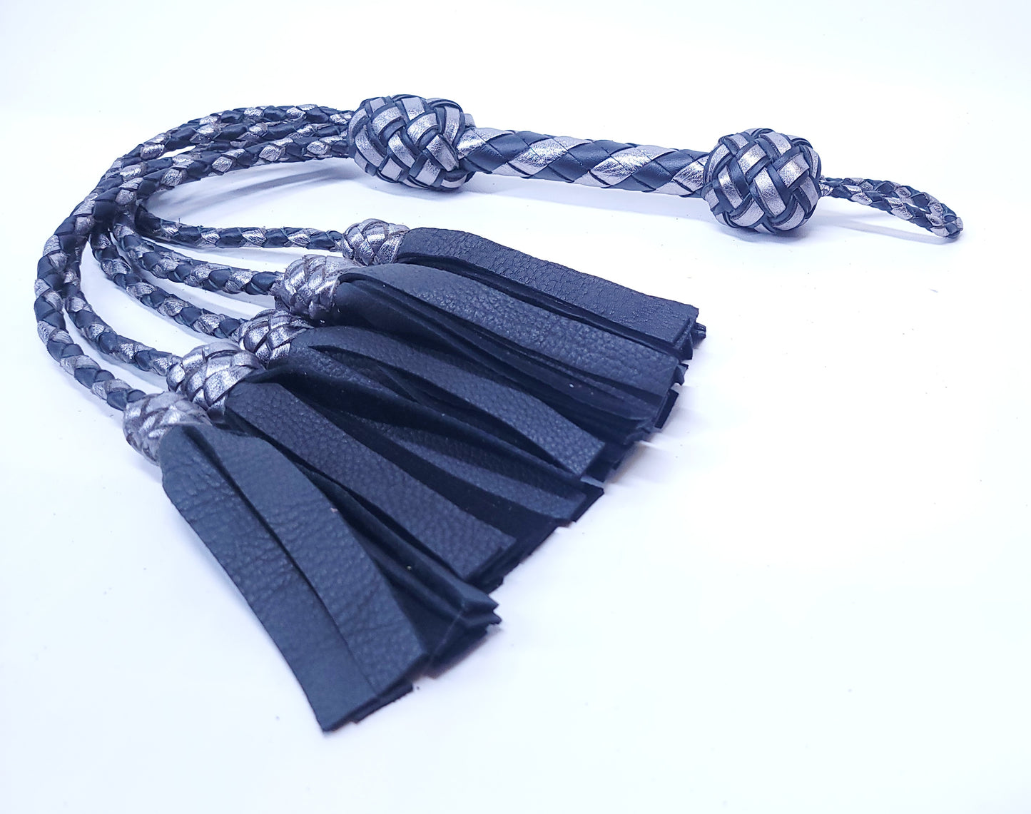 Black and Silver Deerskin Thumper- Made to Order