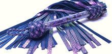 Load image into Gallery viewer, Labradorite and Amethyst Handle Flogger with Chameleon Tails
