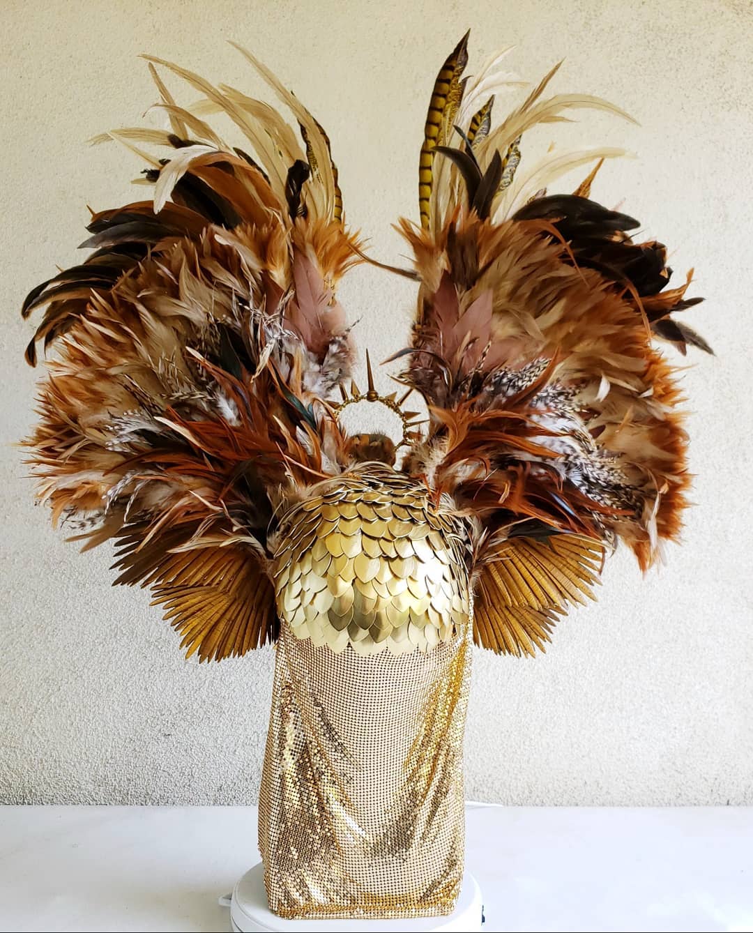 Valkyrie Feather Headdress - Festival Headdress, Mardi Gras Headress