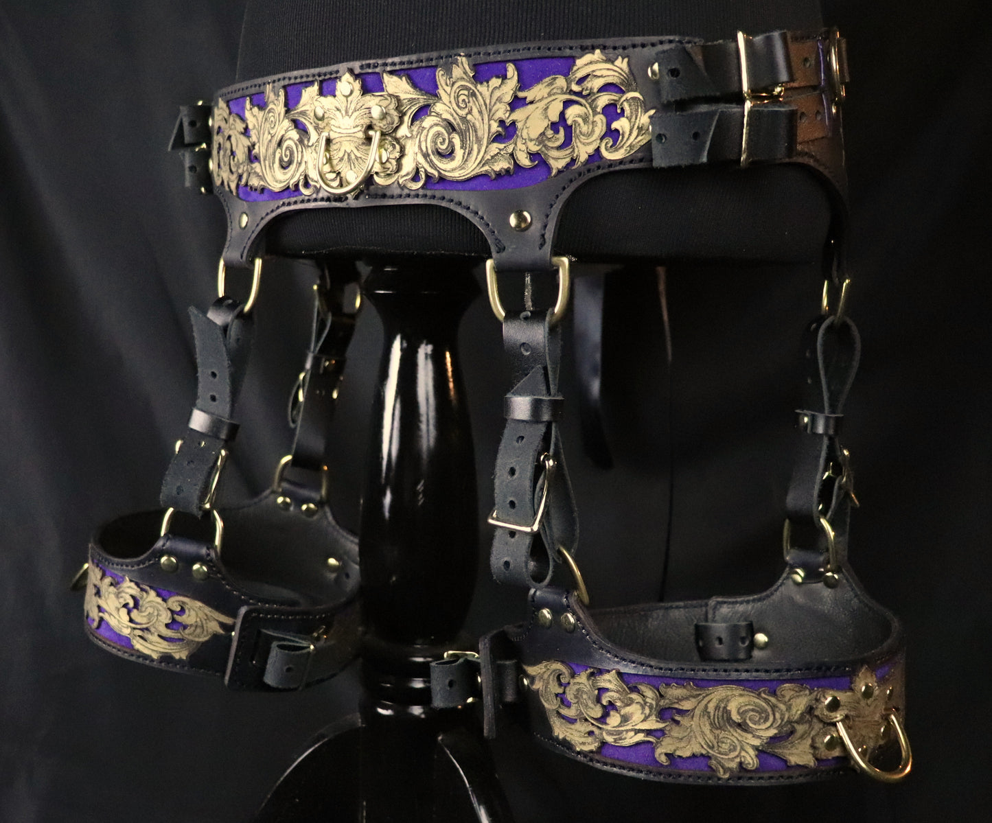 Venice on Fire Restraints- Thigh Cuffs and Belt - Made to Order