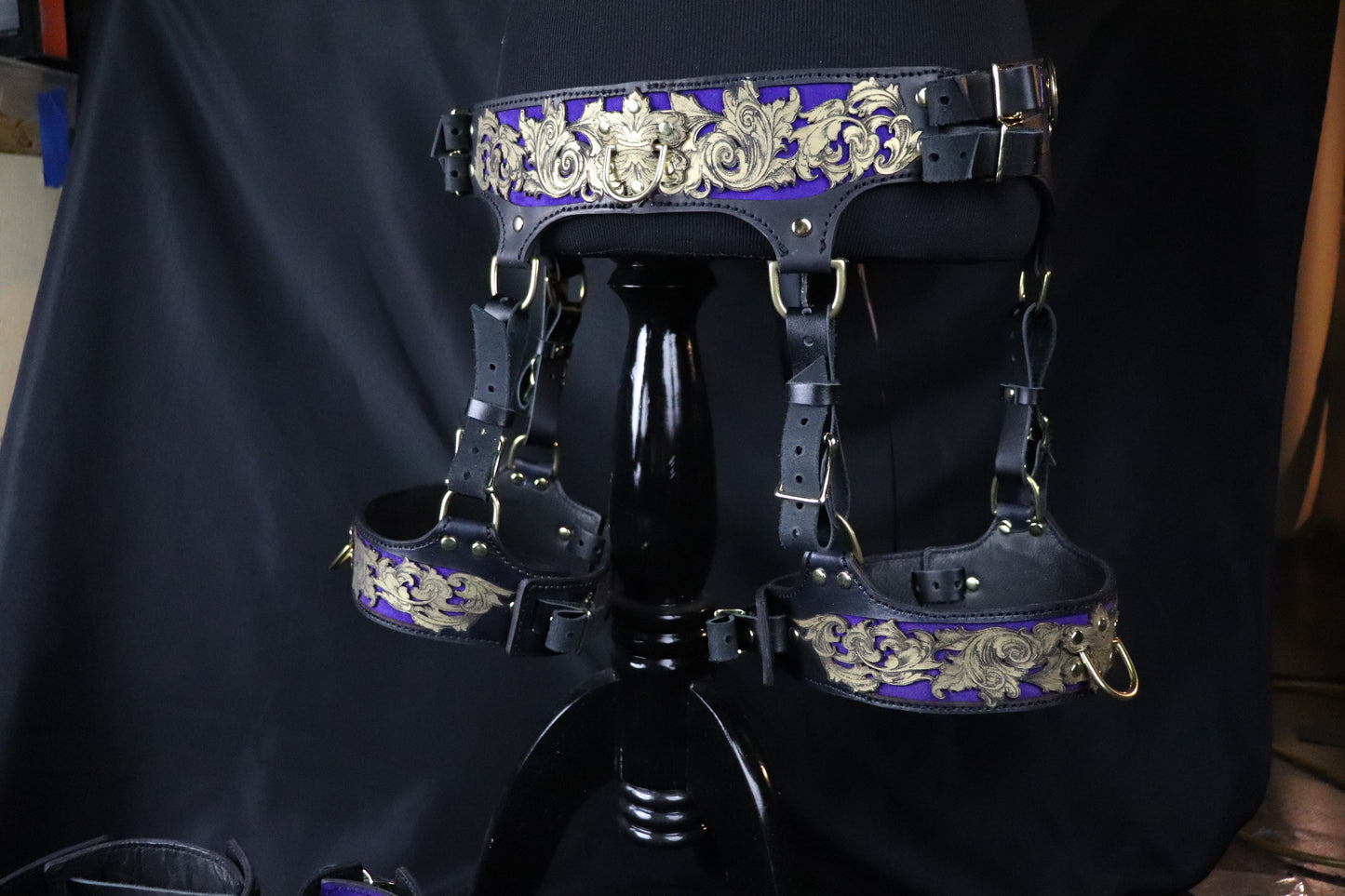 Venice on Fire Restraints- Thigh Cuffs and Belt - Made to Order