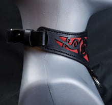 Load image into Gallery viewer, Red Leather Heart Collar and Cuffs - Made to Order