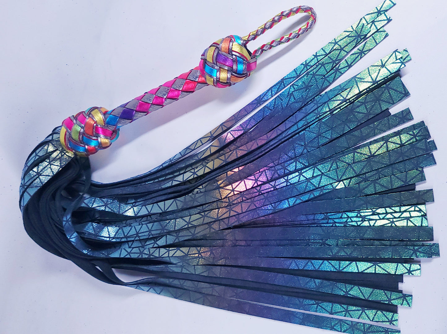 Silver Rainbow Flogger- Made to Order