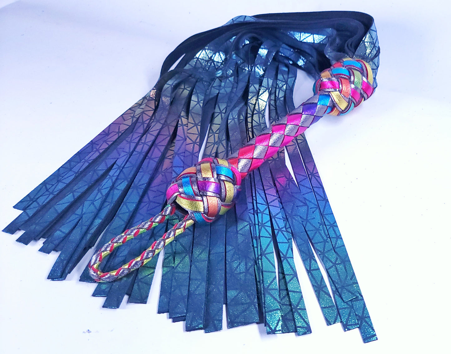 Silver Rainbow Flogger- Made to Order