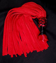 Load image into Gallery viewer, Crimson Rose Deerskin Flogger- In Stock