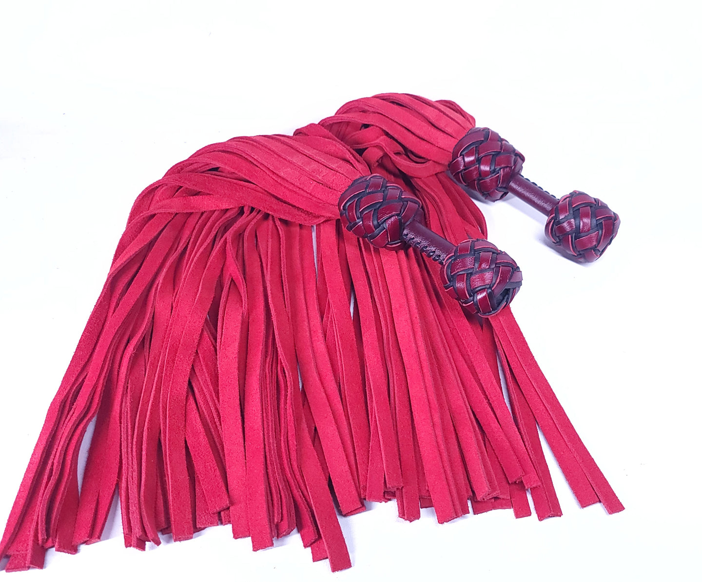 Red Suede Ball Handle Floggers Pair- In Stock