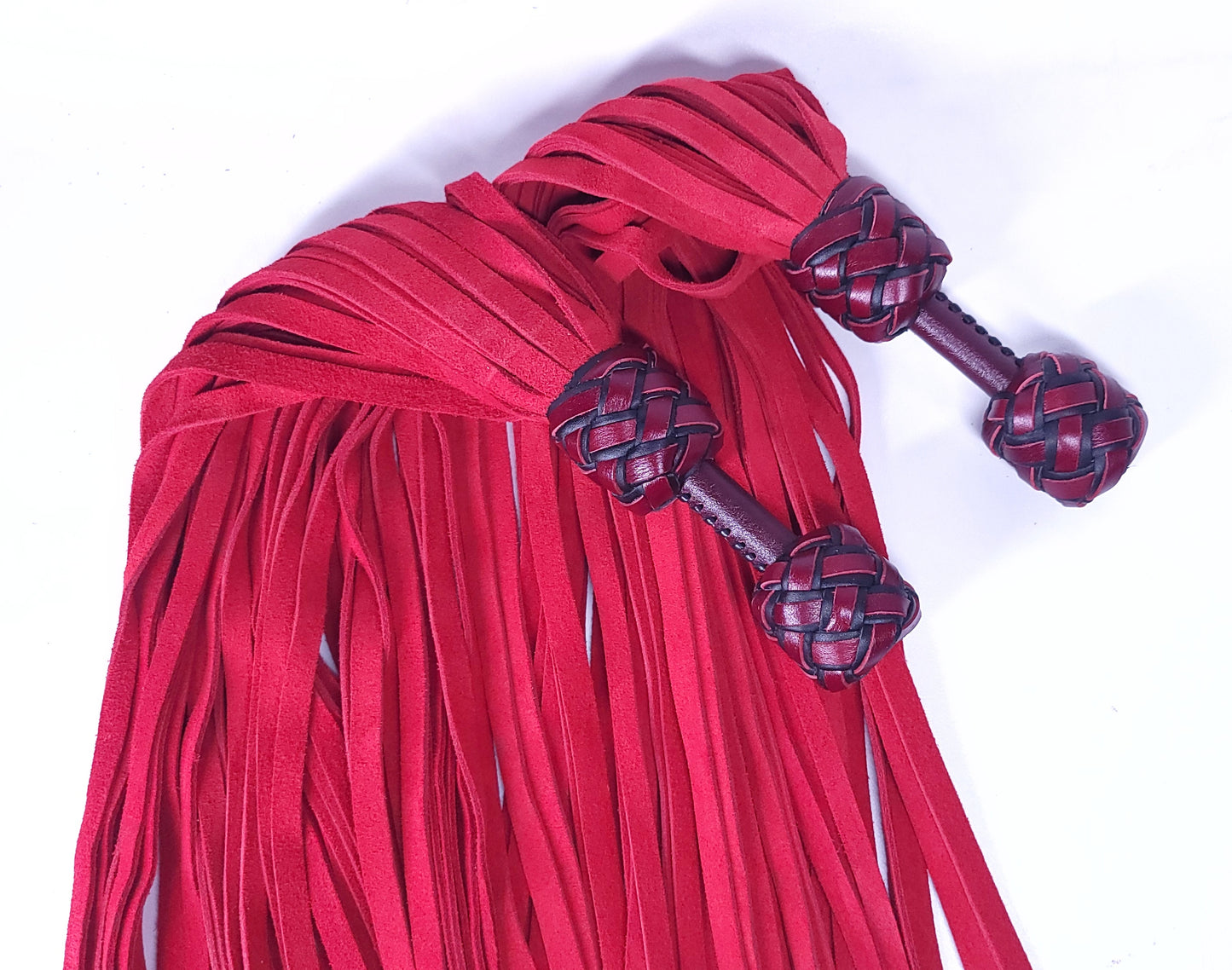 Red Suede Ball Handle Floggers Pair- In Stock