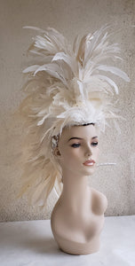 White Feather Mohawk Headdress- Private Rush Order