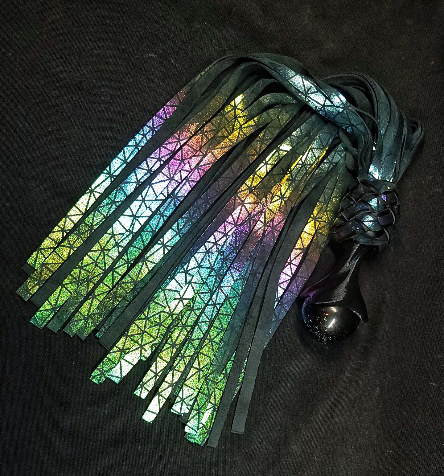 Geometric Rainbow Ball Handle Flogger- In Stock